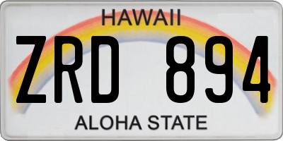 HI license plate ZRD894