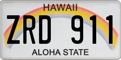 HI license plate ZRD911