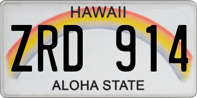 HI license plate ZRD914