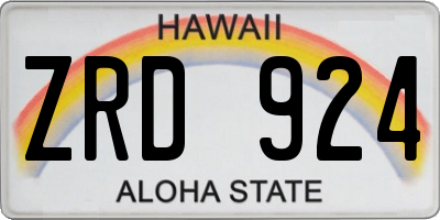 HI license plate ZRD924