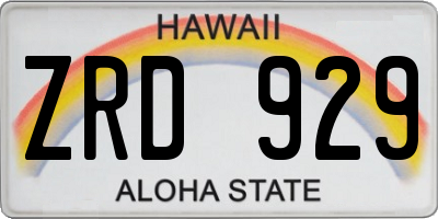 HI license plate ZRD929