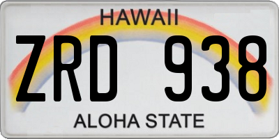 HI license plate ZRD938