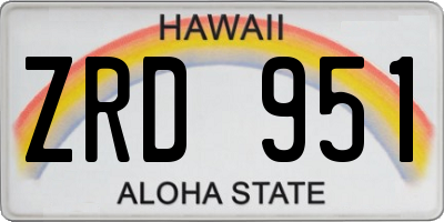 HI license plate ZRD951