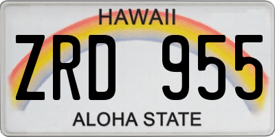 HI license plate ZRD955