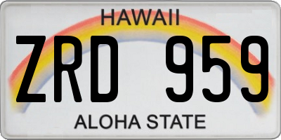 HI license plate ZRD959
