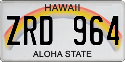 HI license plate ZRD964