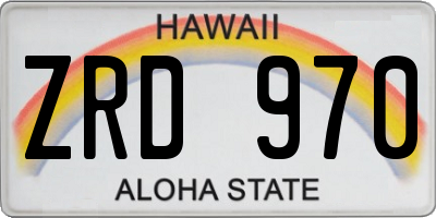 HI license plate ZRD970