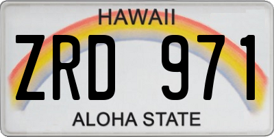 HI license plate ZRD971