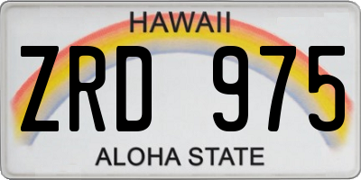 HI license plate ZRD975