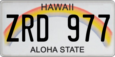 HI license plate ZRD977