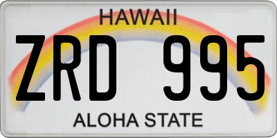 HI license plate ZRD995