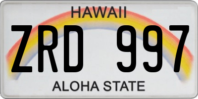 HI license plate ZRD997