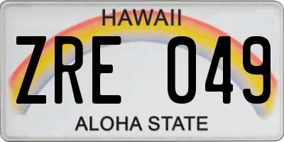 HI license plate ZRE049