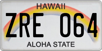 HI license plate ZRE064