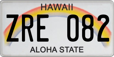 HI license plate ZRE082