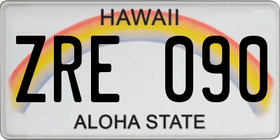 HI license plate ZRE090