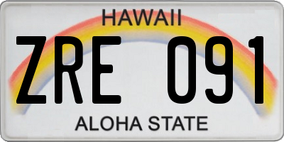 HI license plate ZRE091