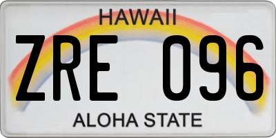 HI license plate ZRE096