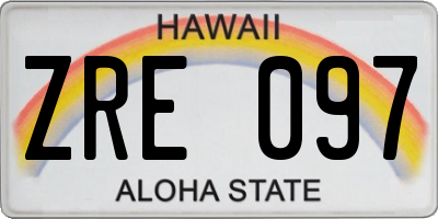 HI license plate ZRE097