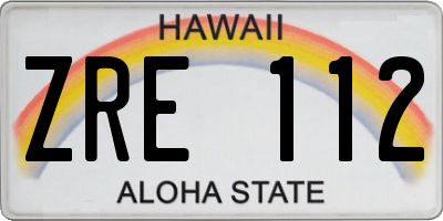 HI license plate ZRE112