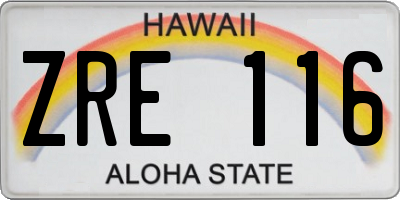 HI license plate ZRE116