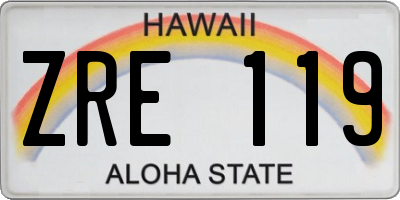 HI license plate ZRE119