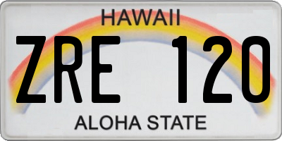 HI license plate ZRE120
