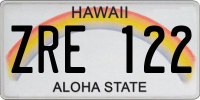 HI license plate ZRE122