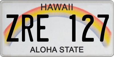 HI license plate ZRE127