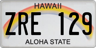 HI license plate ZRE129