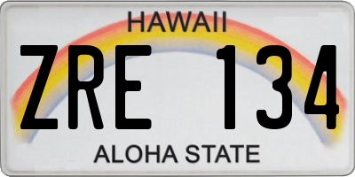 HI license plate ZRE134