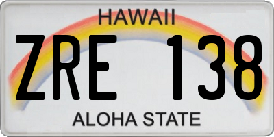HI license plate ZRE138