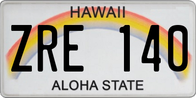HI license plate ZRE140