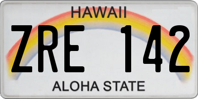 HI license plate ZRE142