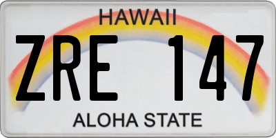 HI license plate ZRE147