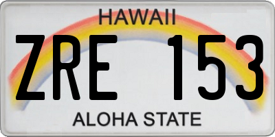 HI license plate ZRE153