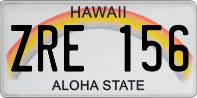 HI license plate ZRE156