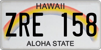 HI license plate ZRE158