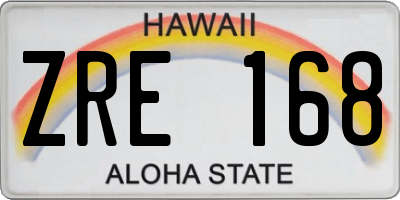 HI license plate ZRE168