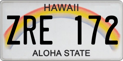 HI license plate ZRE172