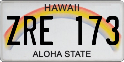 HI license plate ZRE173