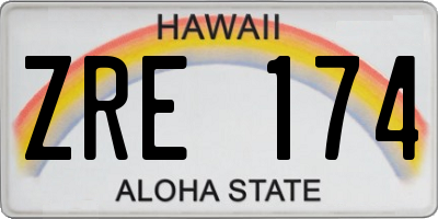HI license plate ZRE174