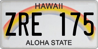 HI license plate ZRE175