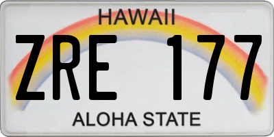 HI license plate ZRE177