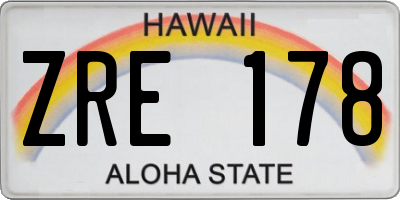 HI license plate ZRE178