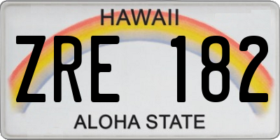 HI license plate ZRE182