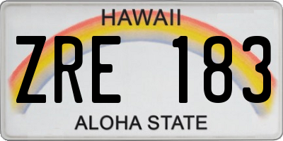 HI license plate ZRE183