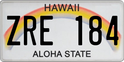HI license plate ZRE184