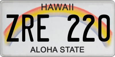 HI license plate ZRE220