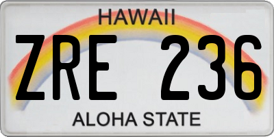HI license plate ZRE236